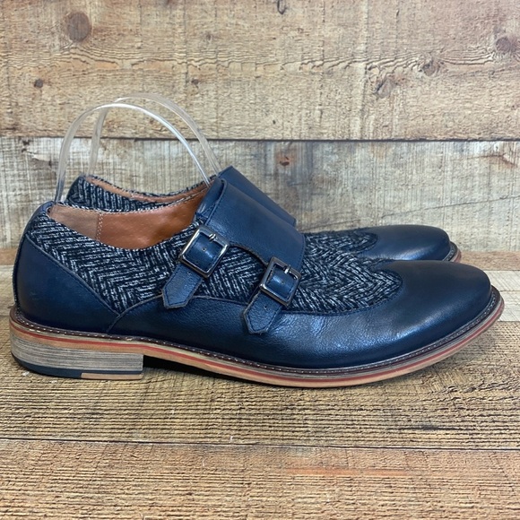Vintage Foundry Co. Avalite Monk Strap Leather Dress Shoes‎ Men's size 10 Blue